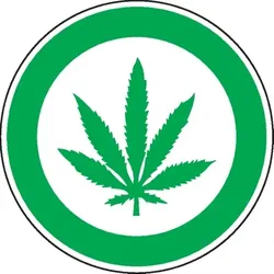 Dreifke® Hinweisschild Cannabis erlaubt, praxisbewährt, Kunststoff, Ø 200mm