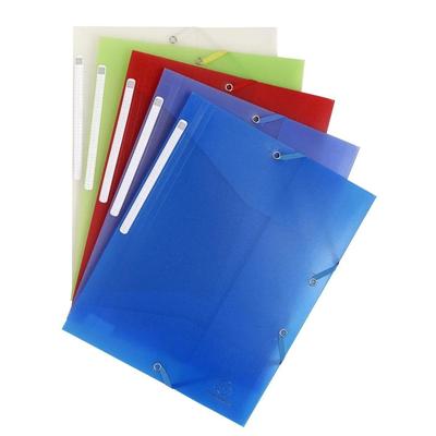 Exacompta 55879E 30x Sammelmappe mit 3 Klappen und Gummizug aus PP 500µ Chromaline, für Format DIN A4 - Farben sortiert