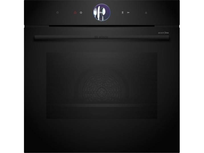 BOSCH Dampfbackofen accentLine Serie 8 Serie 8, HSG936AB1, Einbau-Dampfbackofen, Schwarz, 60 x 60 cm, EEK: A+