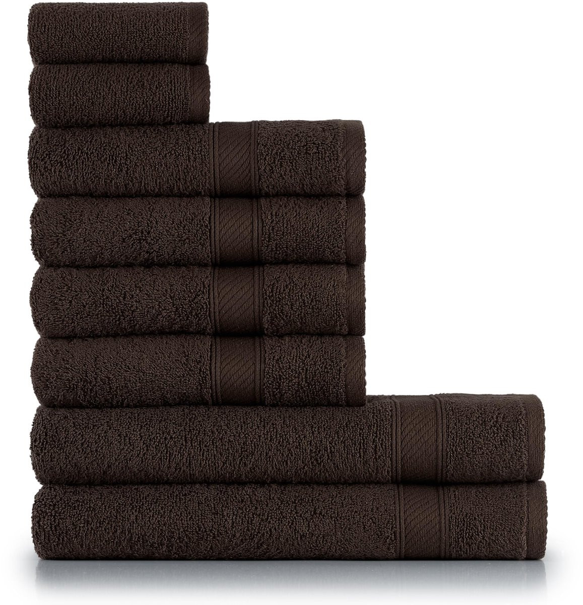 Omgoods Luxe 8-delige Handdoeken Set in Antraciet van 100% Katoen