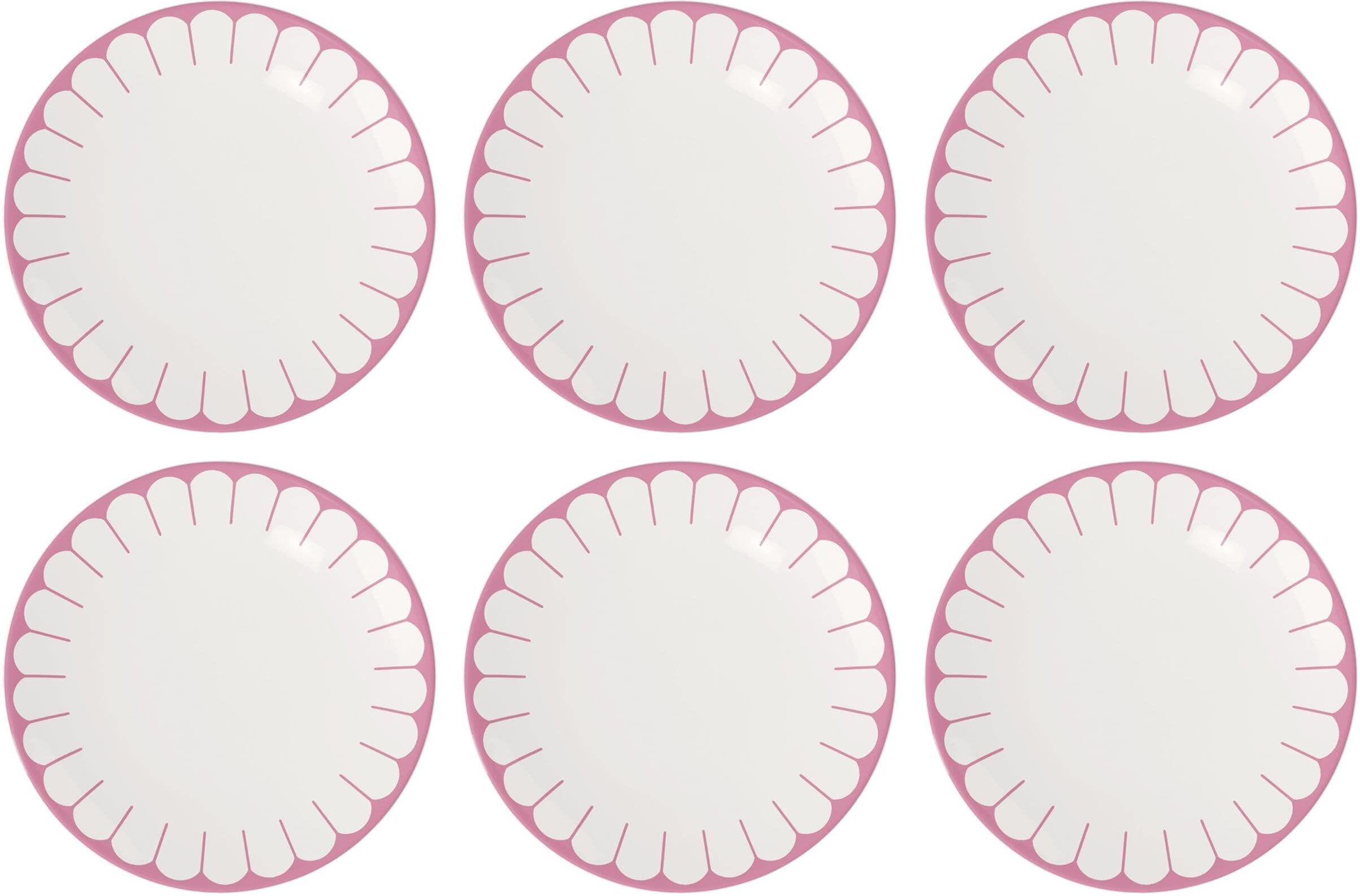 Speiseteller VILLEROY & BOCH "Villeroy & Boch Speiseteller Fleur 6 Stück, Rosa", rosa, Porzellan, Speiseteller, Speiseteller rosa Einheitsgröße