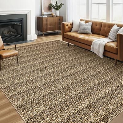 Garvee Modern Horizontal Stripes Braided Print Area Rug