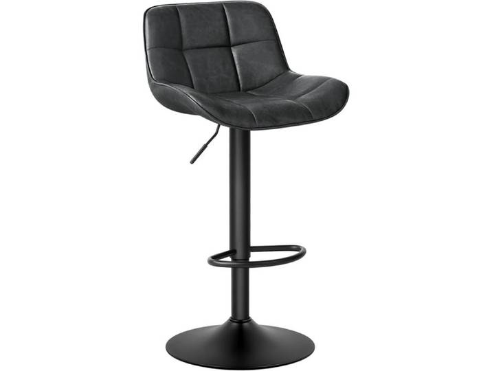 EUGAD Tabouret de Bar pivotante - Similicuir Vintage - pour Bistro Cuisine - Hauteur Réglable - Anthracite