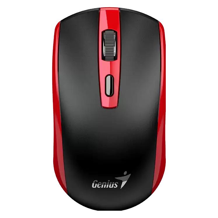 Genius ECO-8150 schwarz-rot / Optische Funkmaus / 1200 dpi / Copilot / 4 Tasten / wiederaufladbar (Kabellos) (31030045401)