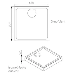 Neuesbad Wannenträger für Hoesch Samar 900x900x20 SD24235