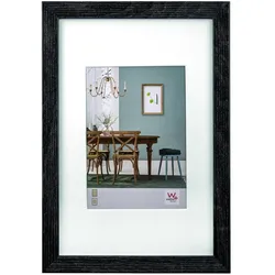Walther Bilderrahmen Fiorito Holz mit Passepartout Normalglas / Floatglas / Dunk...