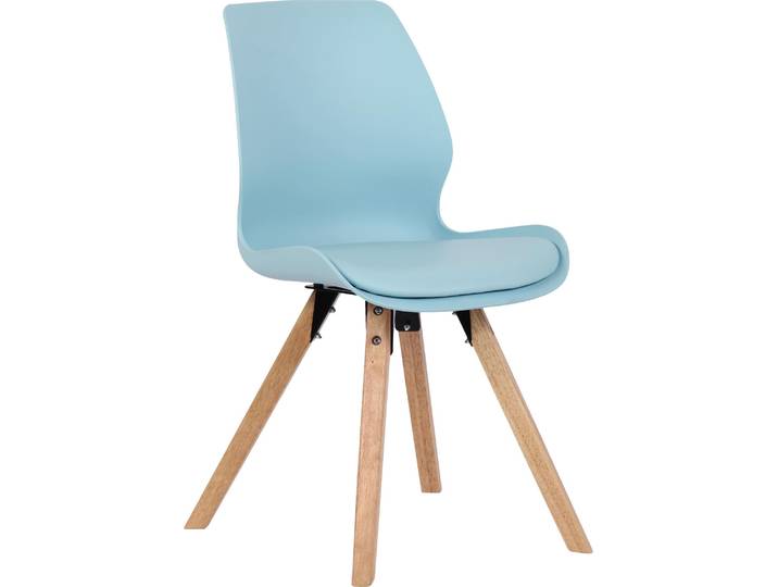 CLP Esszimmerstuhl Luna Modernes Design, Gestell natura, gepolsterter Sitz creme Material Kunstleder