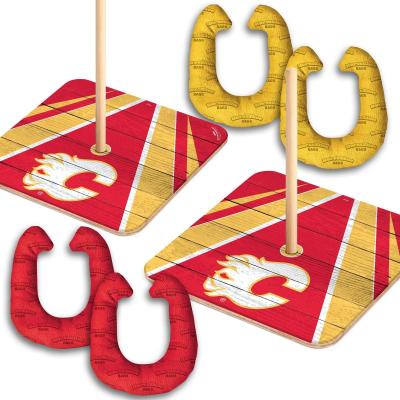 Skip's Garage Calgary Flames NHL Horseshoe Bags Toss Game