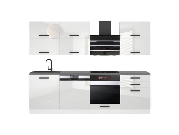 Cuisine Complète - B BELINI GROUP - MADISON - 240 cm - Ultra-brillant - Système de fermeture silencieuse