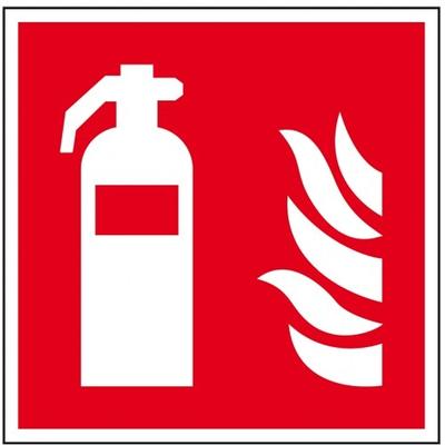 Schild I Brandschutzschild Feuerlöscher, Kunststoff, 100x100mm, ASR A1.3, DIN EN ISO 7010 F001