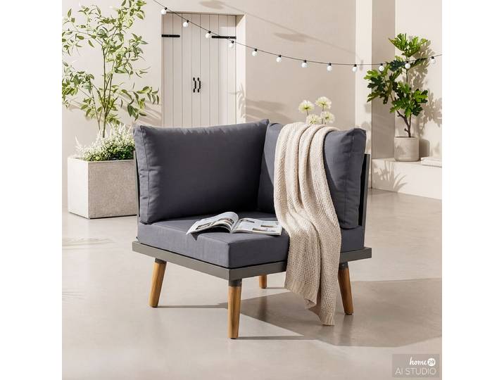 Angle lounge modulable 72 x 70 x 72cm Marron/Gris