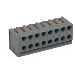 Wago 252-308 2-Leiter-Federleiste,Drücker,PUSH WIRE®,grau 252308  - 50 Stück