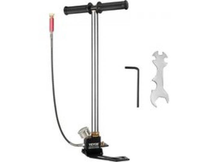 VEVOR Pompe à Pied 0-4500 psi, Pompe à Pneumatique à 3 Étages Haute Pression, Gonfle-Pneu pour Vélo, Pistolets à Air Comprimé, Paintball, Bouteilles de Plongée, avec Manomètre Précis et Pédale Pliable