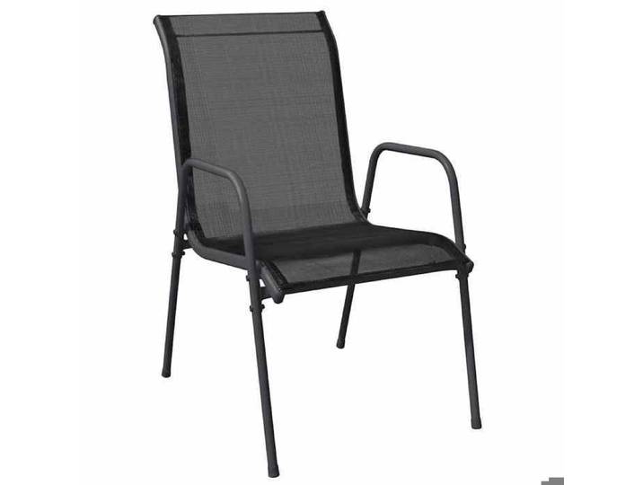 Promo été Chaises de jardin - UU - [Lot de 6] - Contemporain - Acier et textilène Noir - Size:51x66x88cm 3696191946