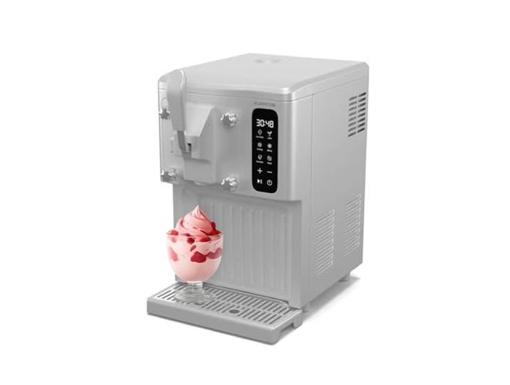 Klarstein Sweet Sundae Sorbetière - 3-en-1 Machine à Glace\, Milkshakes & Smoothies\, Distributeur Glace Molles\, Réservoir 1\,5L\, Écran Tactile\, Mode Maintien au Frais\, Nettoyage Auto\, Blanc