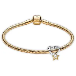Pandora 68610 Damen-Armband Glücksstern und Herz Goldfarben Starter-Set, 19 cm