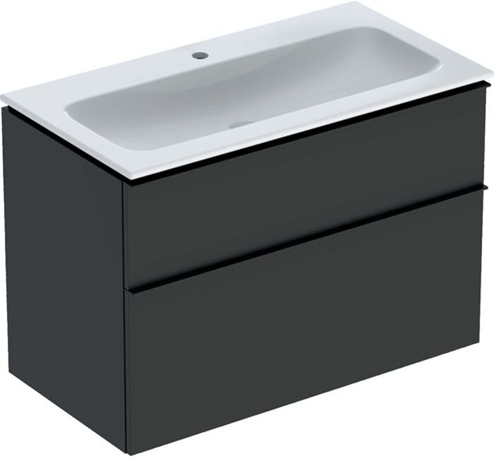 Geberit iCon Möbel-Waschtischset 502337JK1 90x63x48cm, weiß, Korpus/Front/Griff lava matt