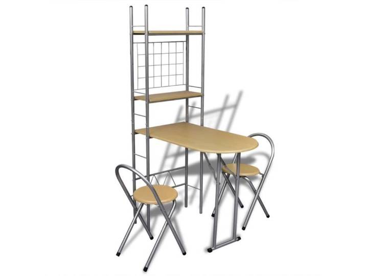 Jeu de bar petit-déjeuner - ZERONE - 84506 - Table pliable avec 2 chaises - Acier et MDF - Compact et pratique