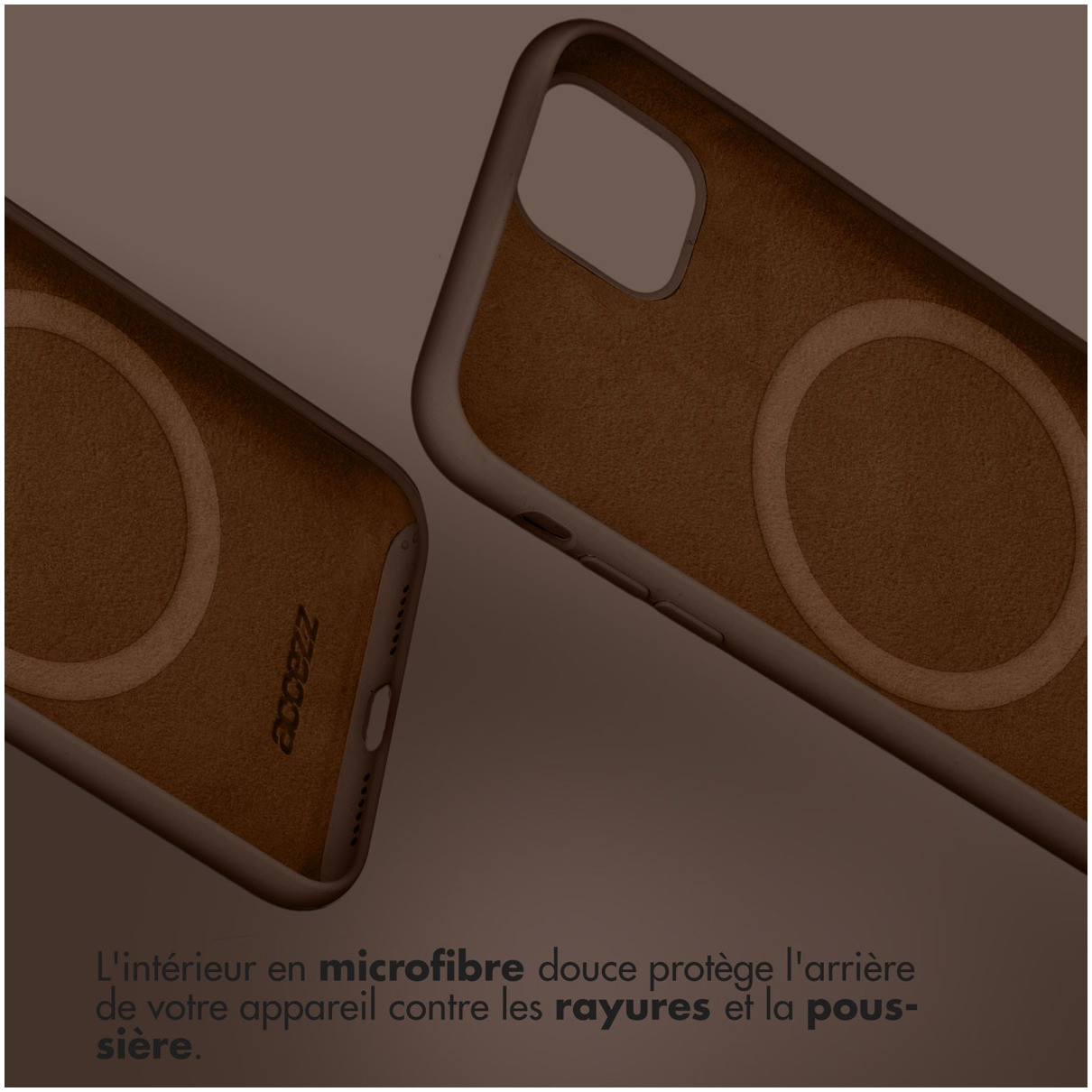 Accezz Liquid Silicone Backcover met MagSafe voor Apple iPhone 15 - Bruin