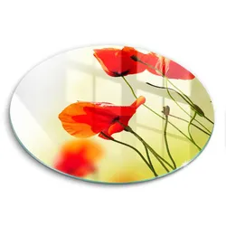 GLASPLATTE Ø 30 cm Rote Blumen