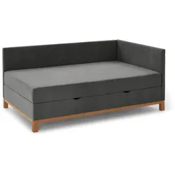 meise.möbel Polsterbett Santos 120 x 200 cm Stoff Grau Anthrazit