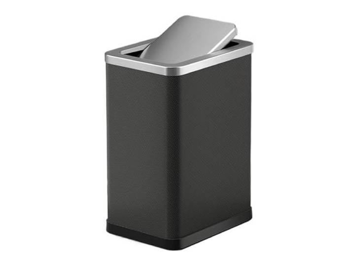 Haushaltsmülleimer Mülleimer Mit Schwingdeckel for Badezimmer(Schwarz,15L)