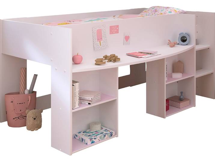 Kinderbett PARISOT Pirouette 1 , weiss (weiß), B:132cm H:104cm L:205cm, Betten, Kinderbett