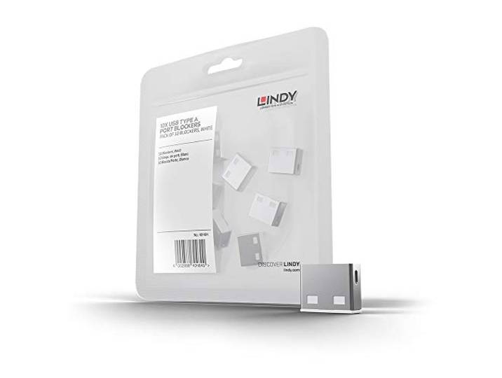 LINDY 40464 USB type A poortslot, wit, 10 stuks