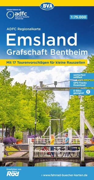 Allgemeiner Deutscher Fahrrad-Club e.V. (ADFC) - ADFC-Regionalkarte Emsland Grafschaft Bentheim mit Tagestouren-Vorschlägen, 1:75.000, reiß- und wetterfest, GPS-Tracks Download: Mit Internationalem Naturpark Moor (ADFC-Regionalkarte 1:75000) - Preis vom 1