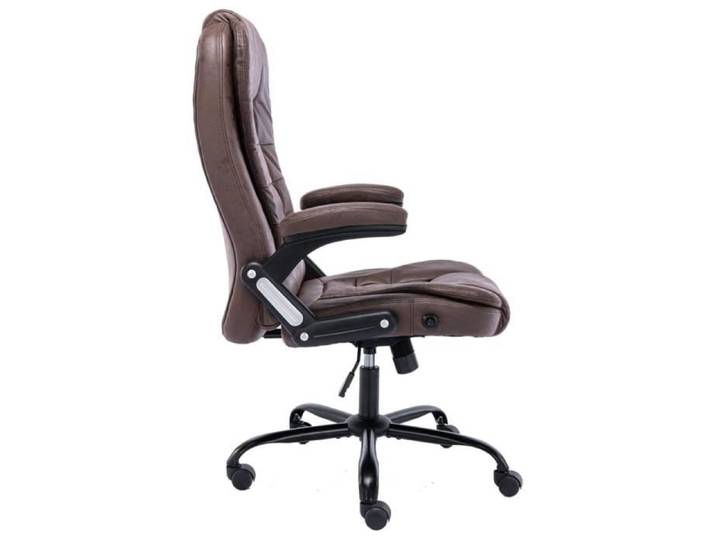 Chaise de bureau - SALUTUYA - BD9156 - Cuir véritable - Marron foncé - Réglable en hauteur