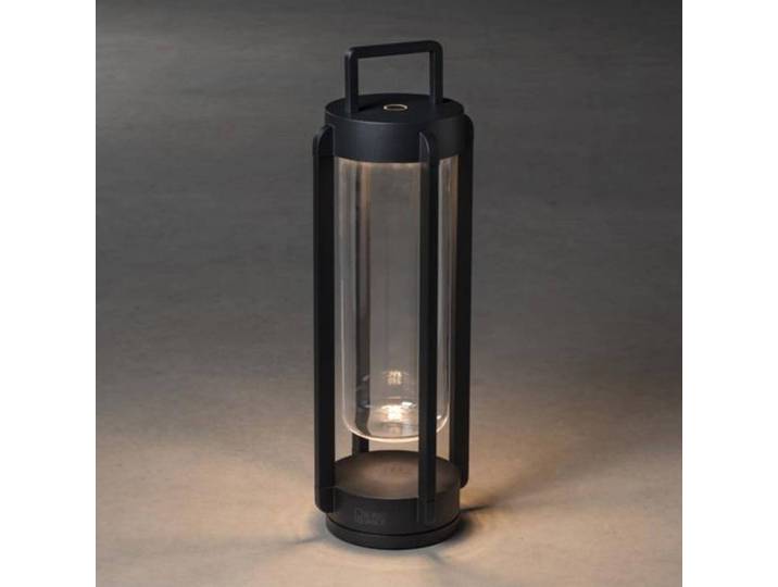 Konstsmide LED-Dekolaterne Otranto, dimmbar, USB dimmbar, schwarz, Aluminium, Modern