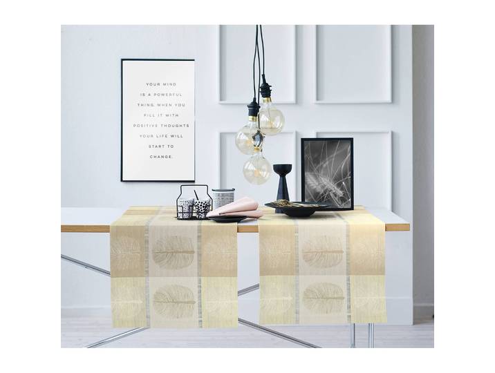 Chemin de table Vito 44 x 140cm Beige/Beige/Gris