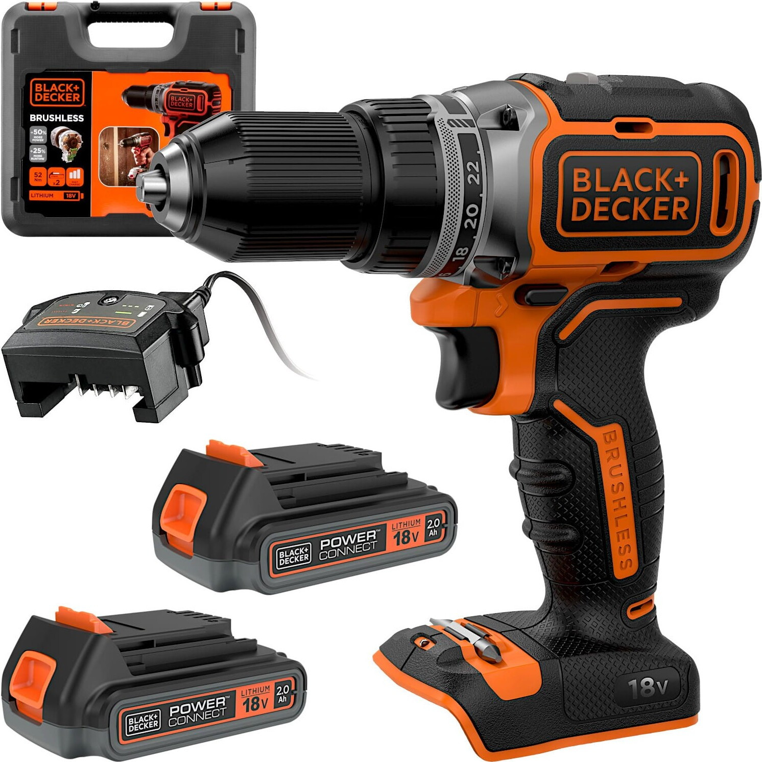 Black+Decker BL186K1B2-QW 18V lithium-ion accu-boormachine met borstelloze motor