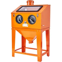 VEVOR 341 L Sandstrahlkabine mit 6,8 L Staubsammelsystem 2,76-8,27 bar Sandstrahlkabine mit Ständer Hochleistungs-Sandstrahler mit Strahlpistole und 4 Düsen zum Entfernen von Farbe und Rost