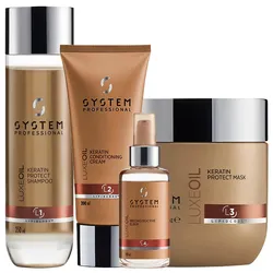 750ml System Professional LipidCode Luxeoil Set (Shampoo 250ml + Conditioner 200ml + Mask 200ml + Elixier 100ml)
