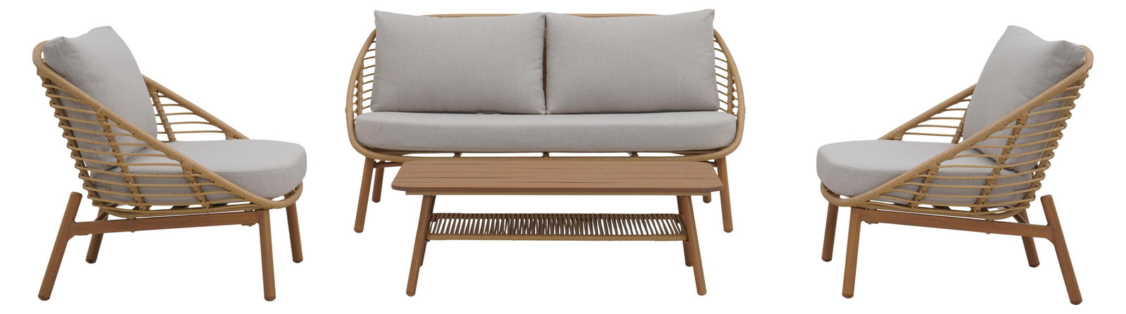 Frederikke loungeset met kussens naturel