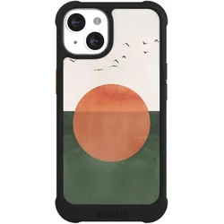 Nivocase Hülle für Apple iPhone 13 Stossfeste Handyhülle NIVOmax Case Schwarz Sonnenschein Sonnenuntergang (Apple iPhone 13), Smartphone Hülle, Schwarz
