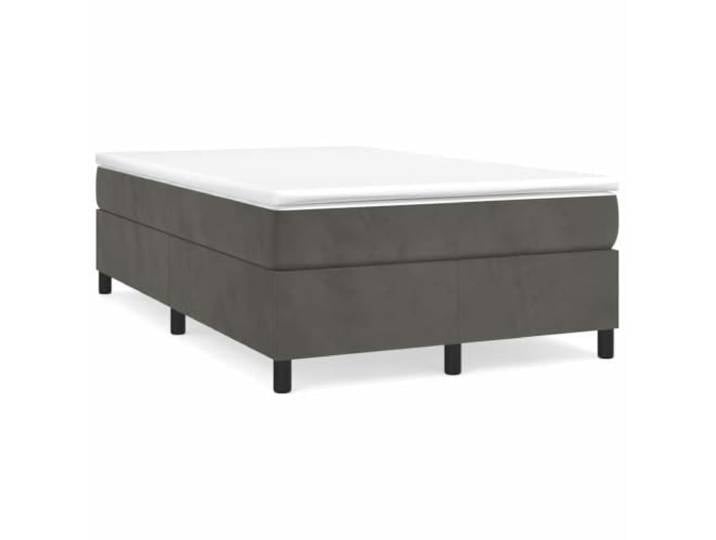 PUGYNBK Boxspringbett aus Samt, dunkelgrau, 120 x 200 cm Taschenfedern, mittelharter Träger, Holzlatten, weicher Hautschutz