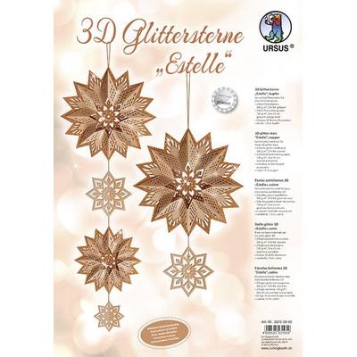 URSUS 3D-Glittersterne 'Estelle', kupfer
