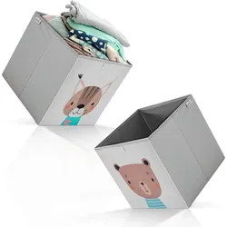 fenchi’s AUSTRIA Aufbewahrungsboxen 2er Set, 33x33x33 cm, Kallax-kompatibel, Faltboxen