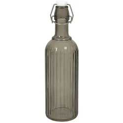 WDMT Glas-Bügelverschlussflasche mit Rillen – Matt Schwarz