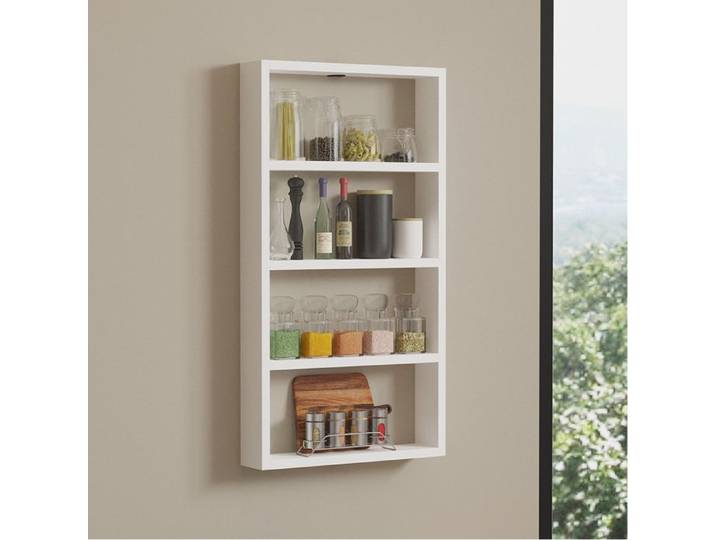 Étagère Cervasca Dmora bois mélaminé blanc 43x9x80h cm