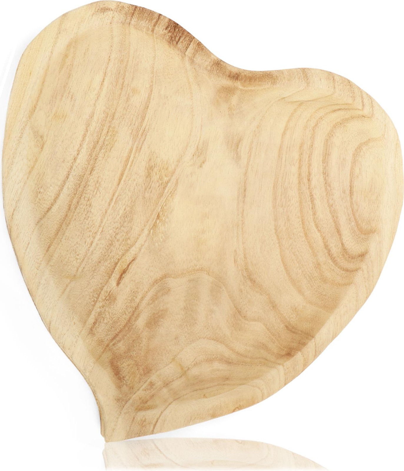 COM-FOUR Decoratieve hartvormige schaal van massief hout in vintage stijl