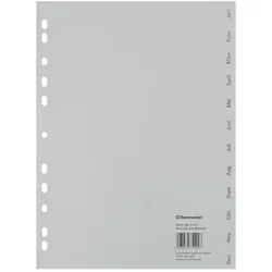 Soennecken Register 1534 DIN A4 Jan.-Dez. volle Höhe PP grau