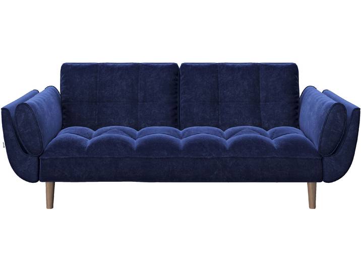 Schlafsofa PLAYBOY Scarlett , blau (dunkelblau), B:215cm H:81,5cm T:84,5cm, Sofas, Schlafsofa, Schlafsofa