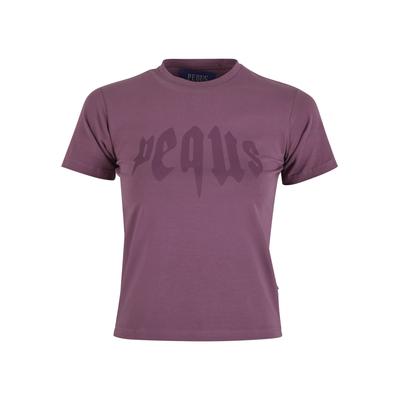T-Shirt PEQUS "PEQUS PEQUS Fitted Mythic Logo T-shirt", Damen, Gr. XL, lila (berry), 100% Baumwolle, bedruckt, normal, Rundhals, Shirts T-Shirt