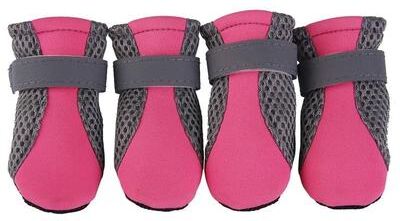Uplifted Goods Pet Dog Waterproof Boots With Soft Outdoor Bottom pink s