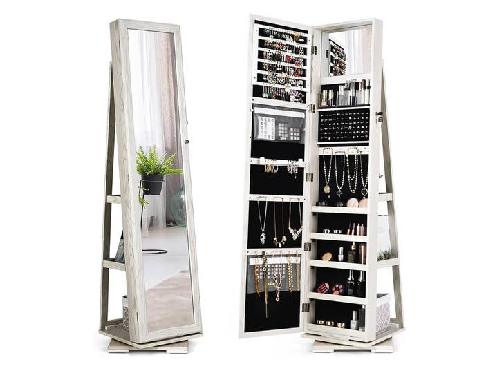 SCHMUCKSCHRANK 161cm Weiß