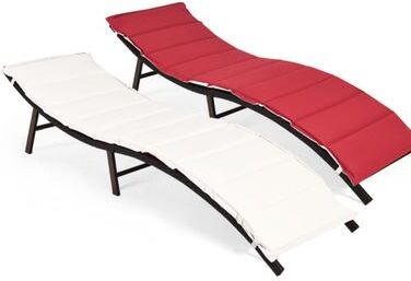 Costway 2Pcs Folding Patio Lounger Chair