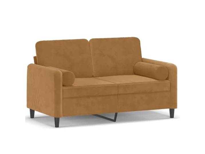 RJPLMFV 2-Sitzer-Sofa, Velours, Braun, 120 cm Robuster Metallrahmen, abnehmbare Kissenbezüge, gepolsterte Sitzfläche, 110 kg pro Sitzfläche